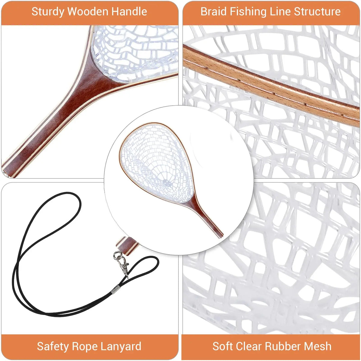 Soft Rubber Trout Fishing Net For Fly Fishing Catch Release