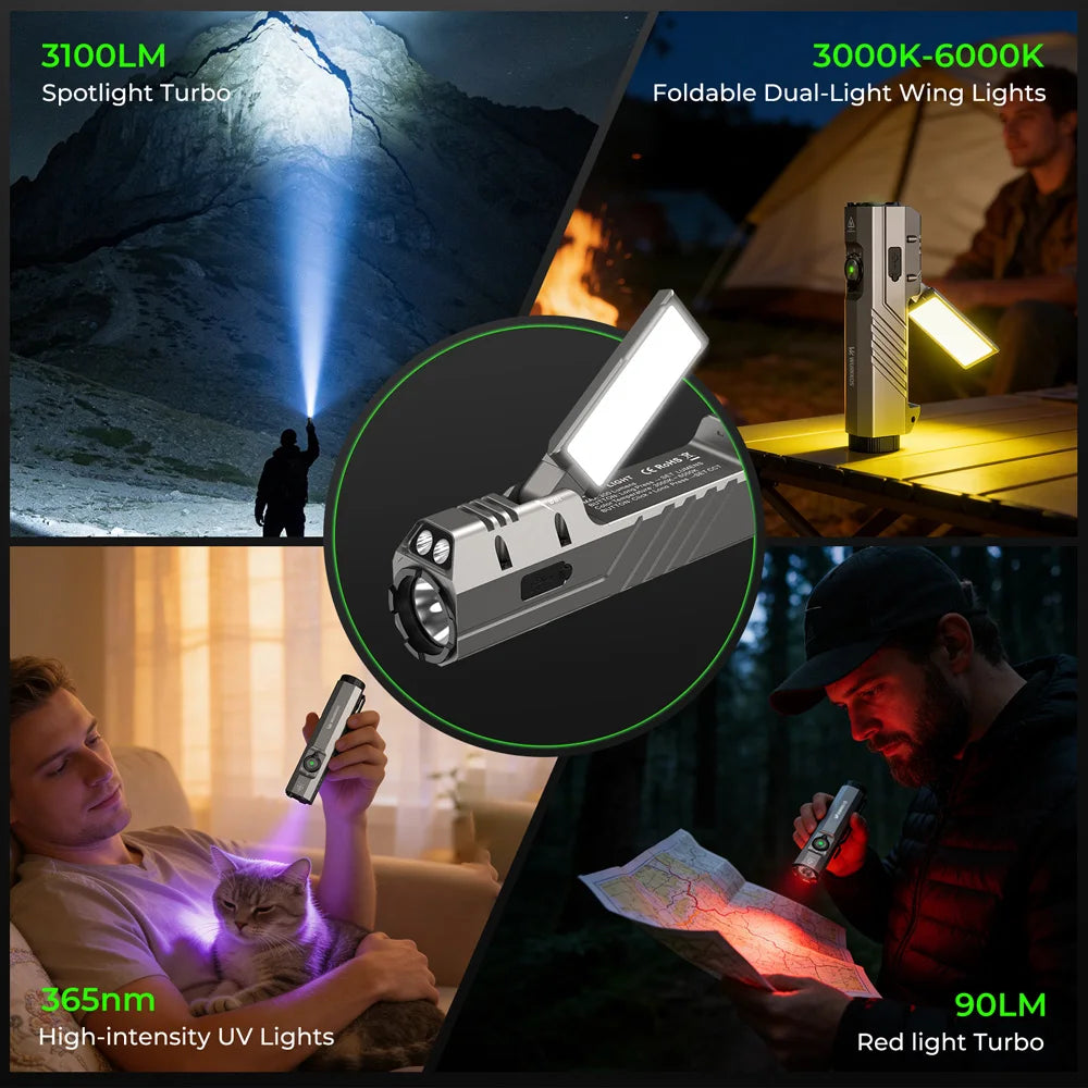 Wurkkos HD05 Multifunctional Rechargeable LED Flashlight for Hunting and Hiking
