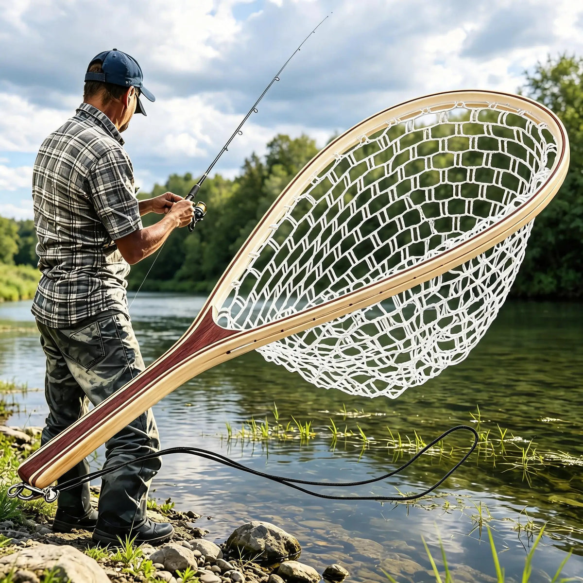 Soft Rubber Trout Fishing Net For Fly Fishing Catch Release