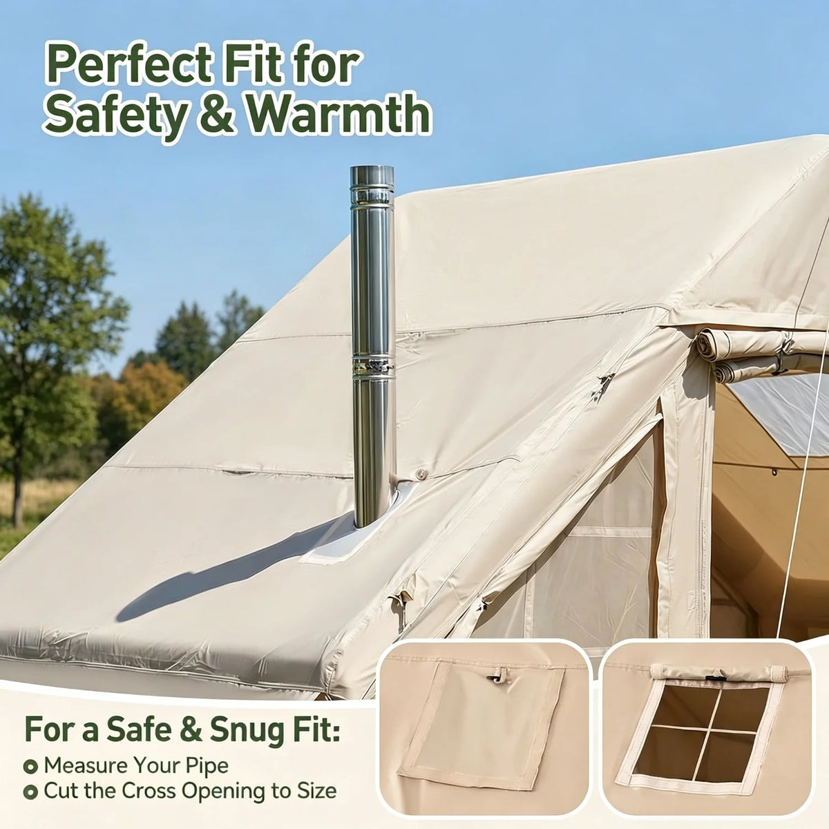 AOXUN Inflatable Camping Tent With Skylight And Stove Jack