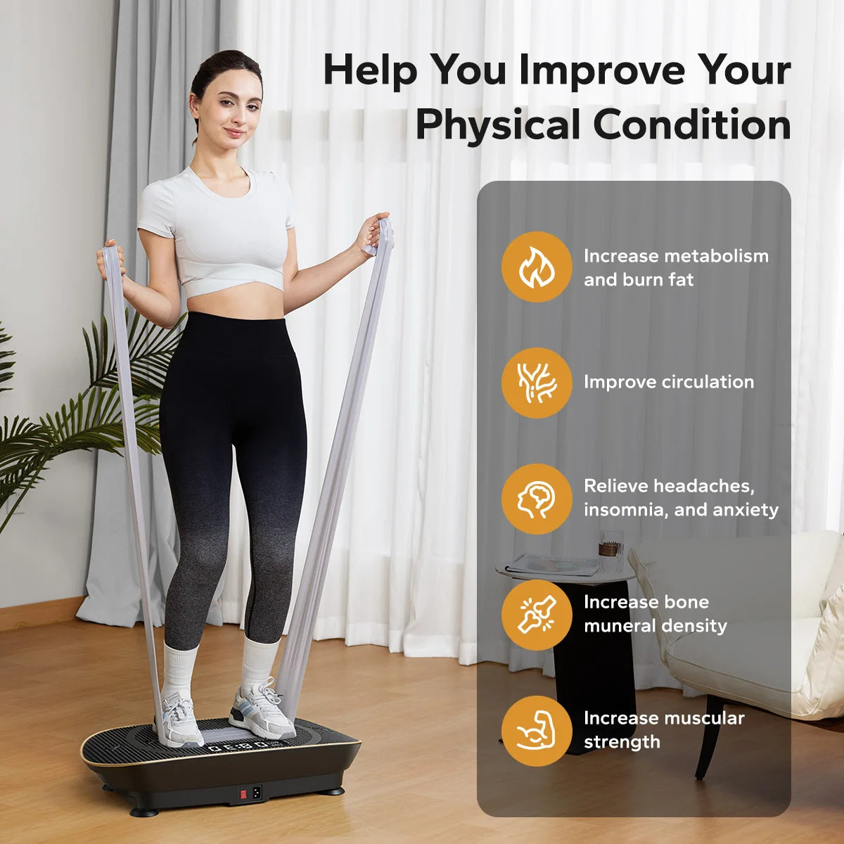 MERACH Whole Body Vibration Plate Exercise Machine Fitness Platform