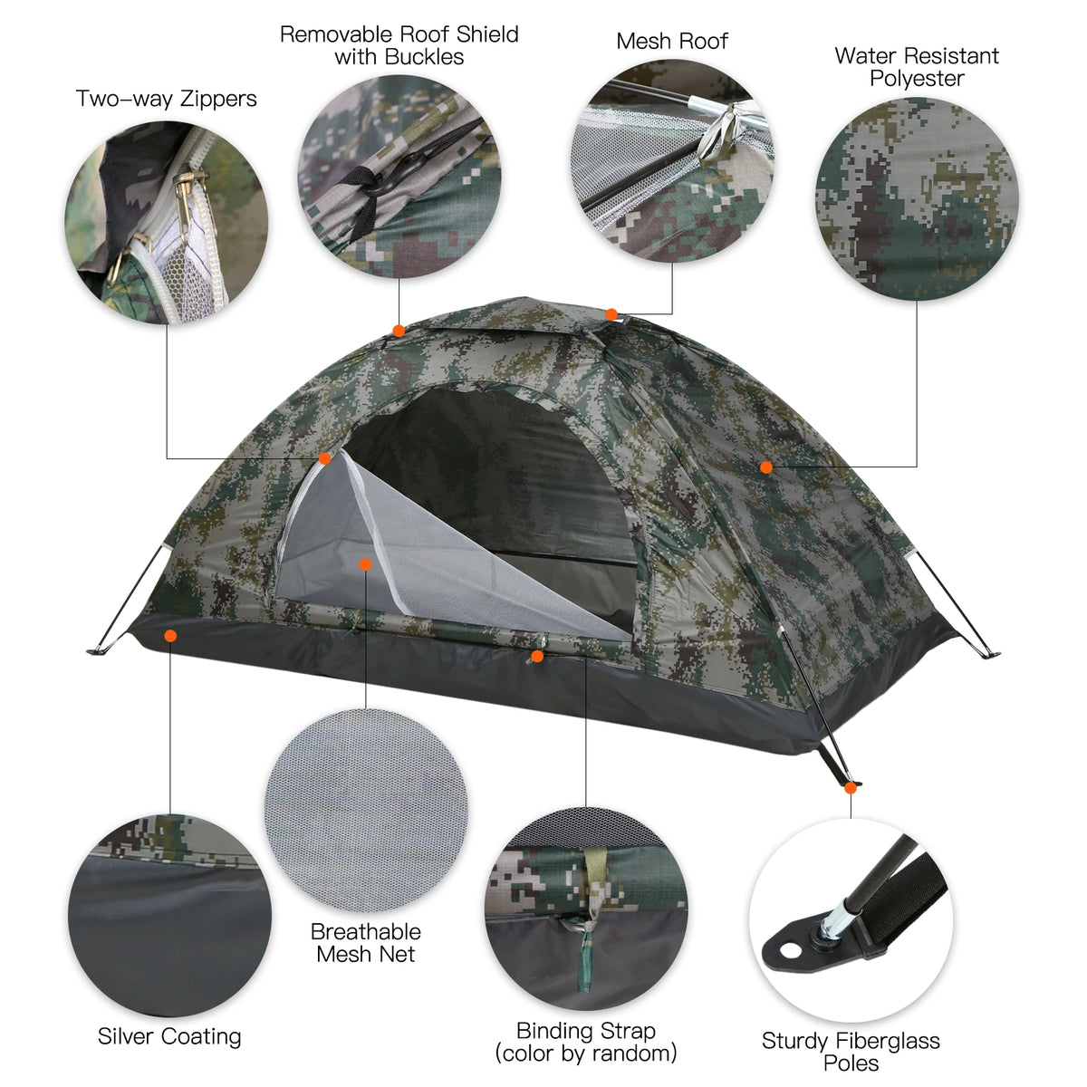 TOMSHOO Ultralight Camping Tent With UV Protection for Hiking