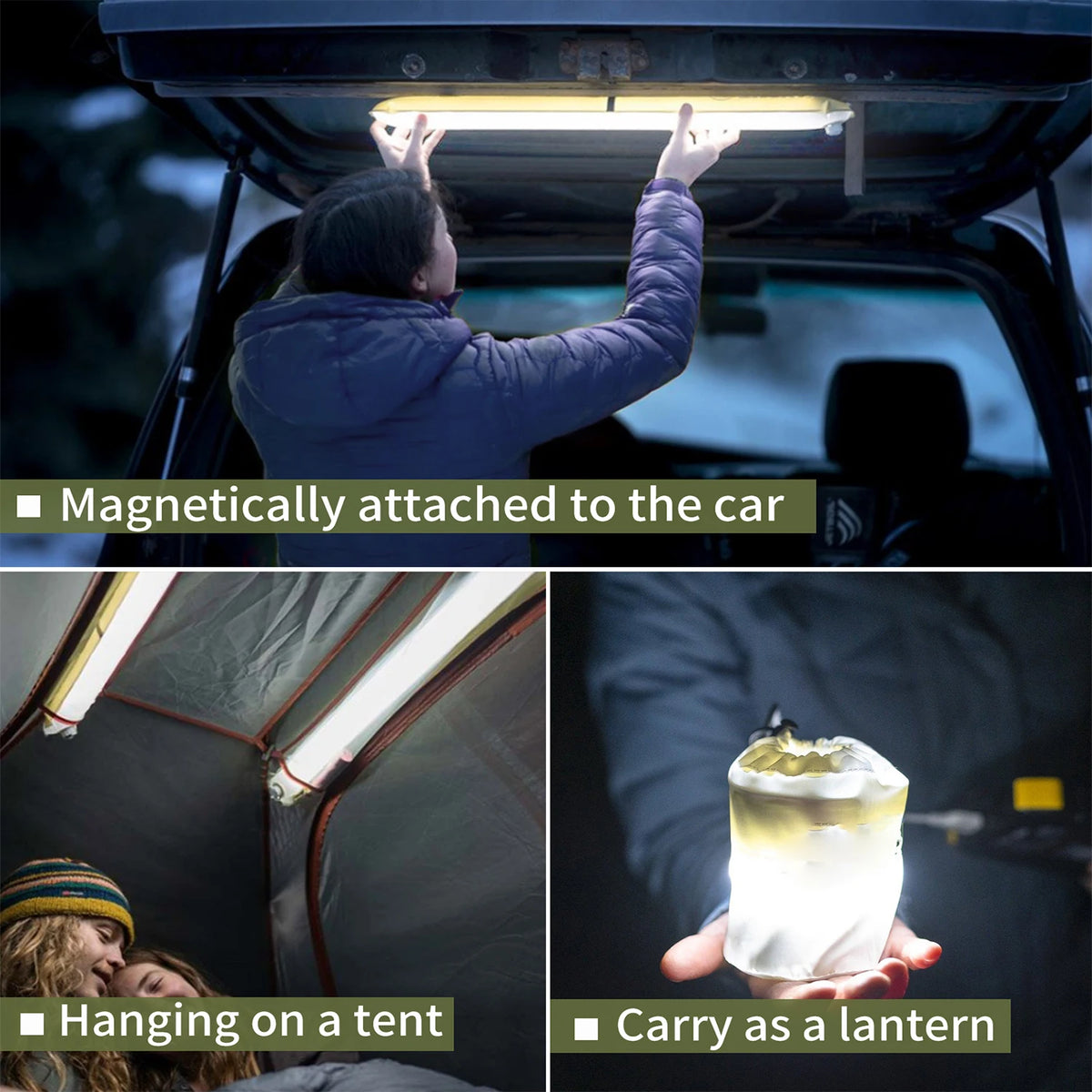 SELORSS Rechargeable Waterproof Portable Camping Lantern With Folding Design