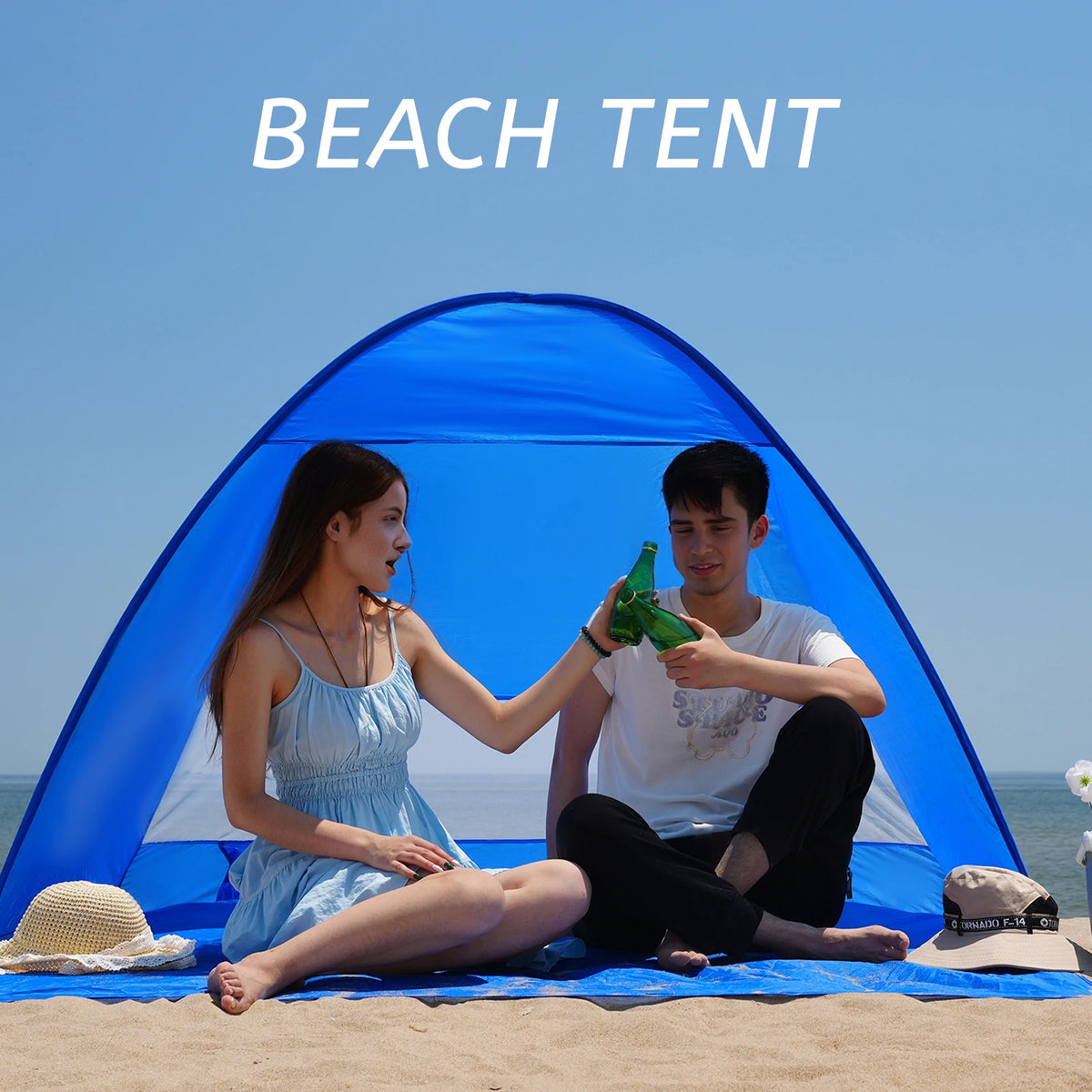 Automatic Beach Camping Tent with UPF 50 Sun Protection