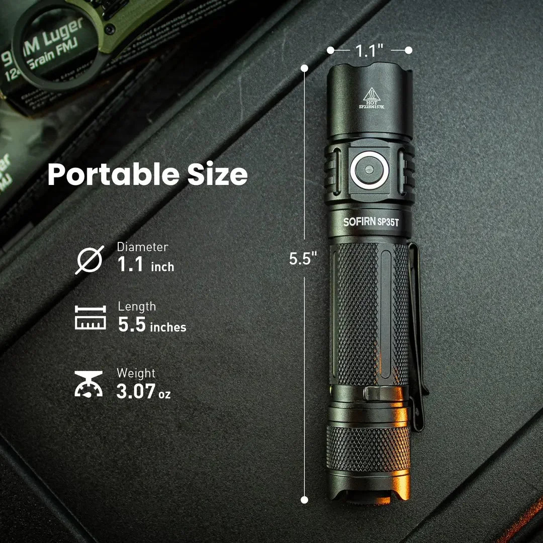 Sofirn SP35T Tactical USB C Rechargeable LED Flashlight