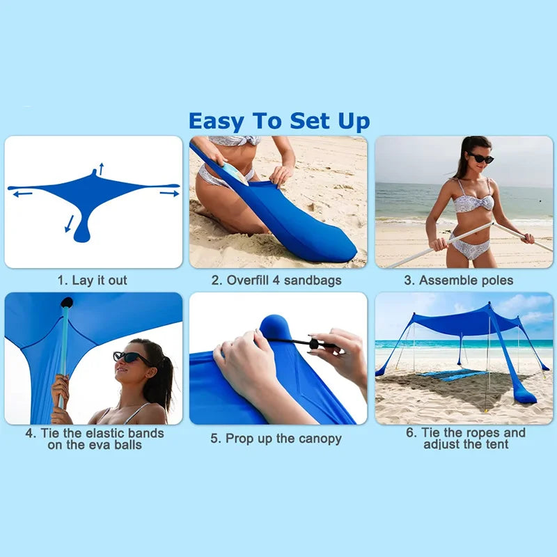 Portable Outdoor Camping Canopy Tent for Beach Lawn and Picnics