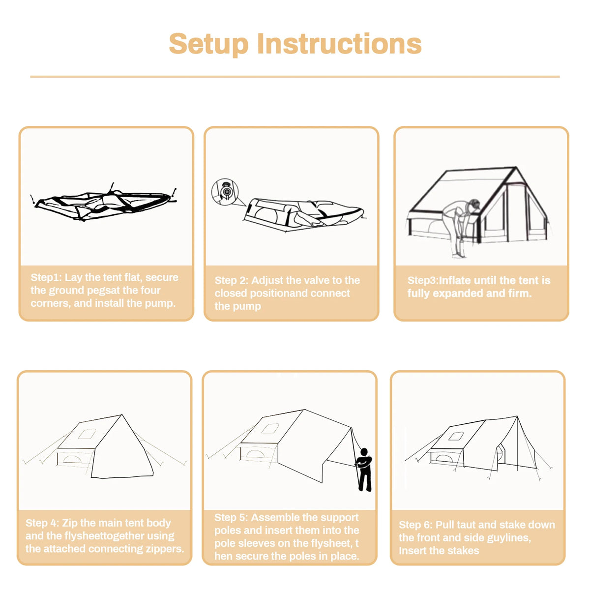 Pakicetus Inflatable Luxury Glamping Tent With Roof Window For Camping