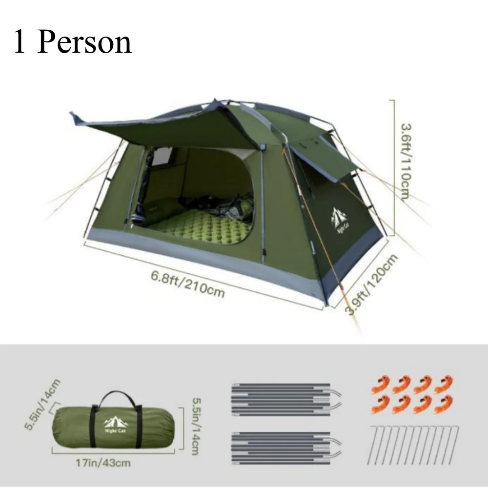 Night Cat Waterproof Backpacking Tent For Hiking And Camping