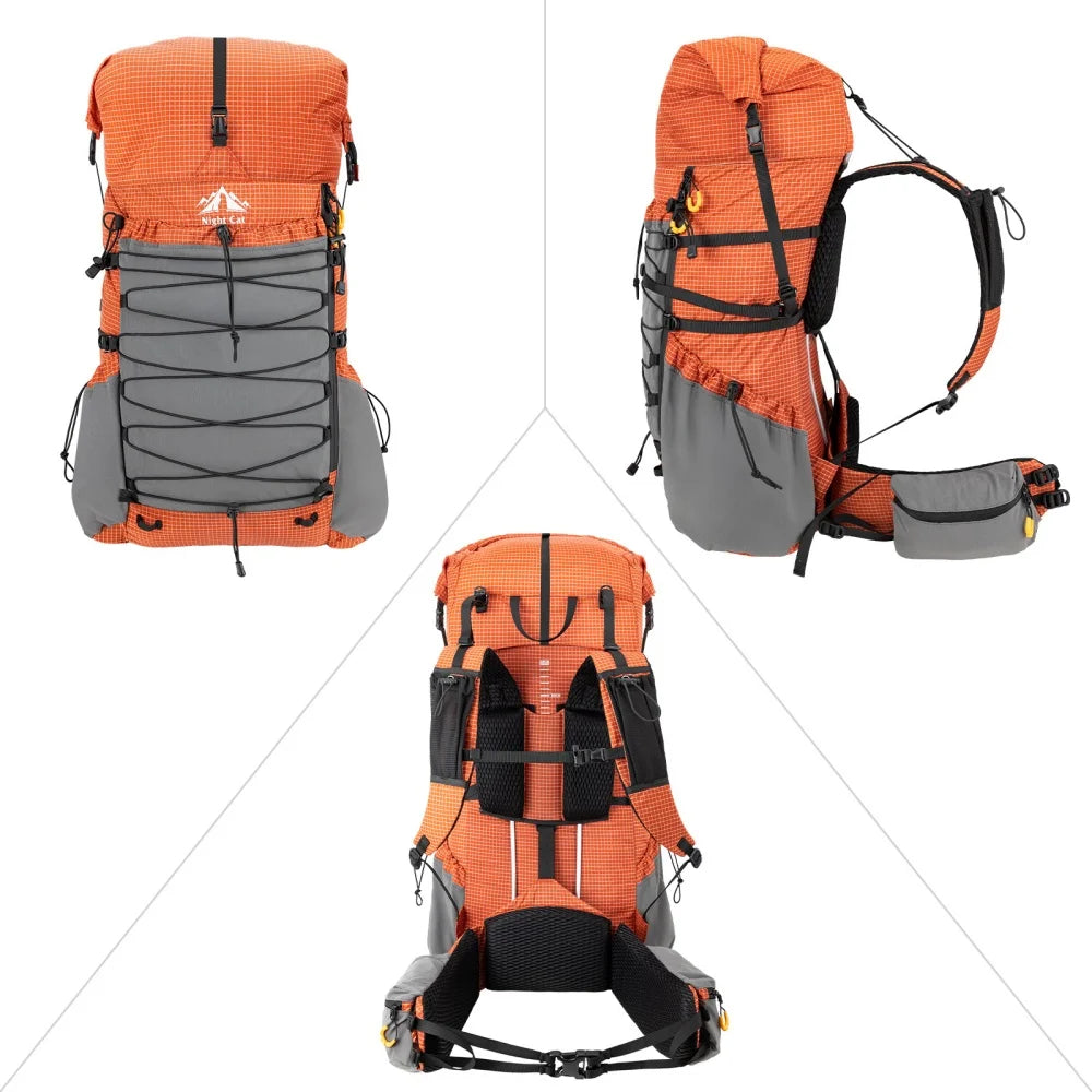 Night Cat Lightweight Waterproof Hiking Backpack With Rain Cover