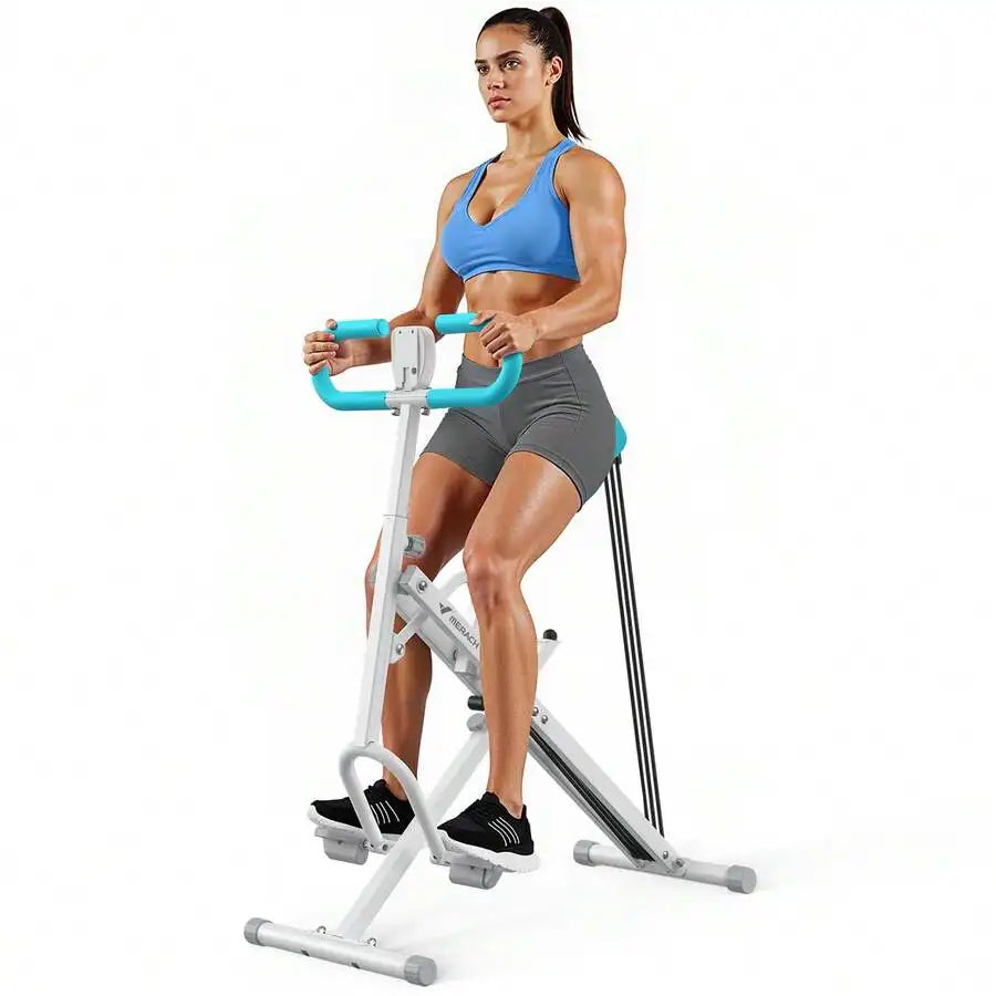 Foldable 2 In 1 Squat Rowing Machine For Home Workouts