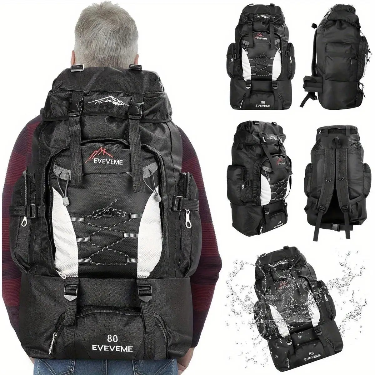 Outdoor Hiking Camping Travel Sports Backpack With Adjustable Straps