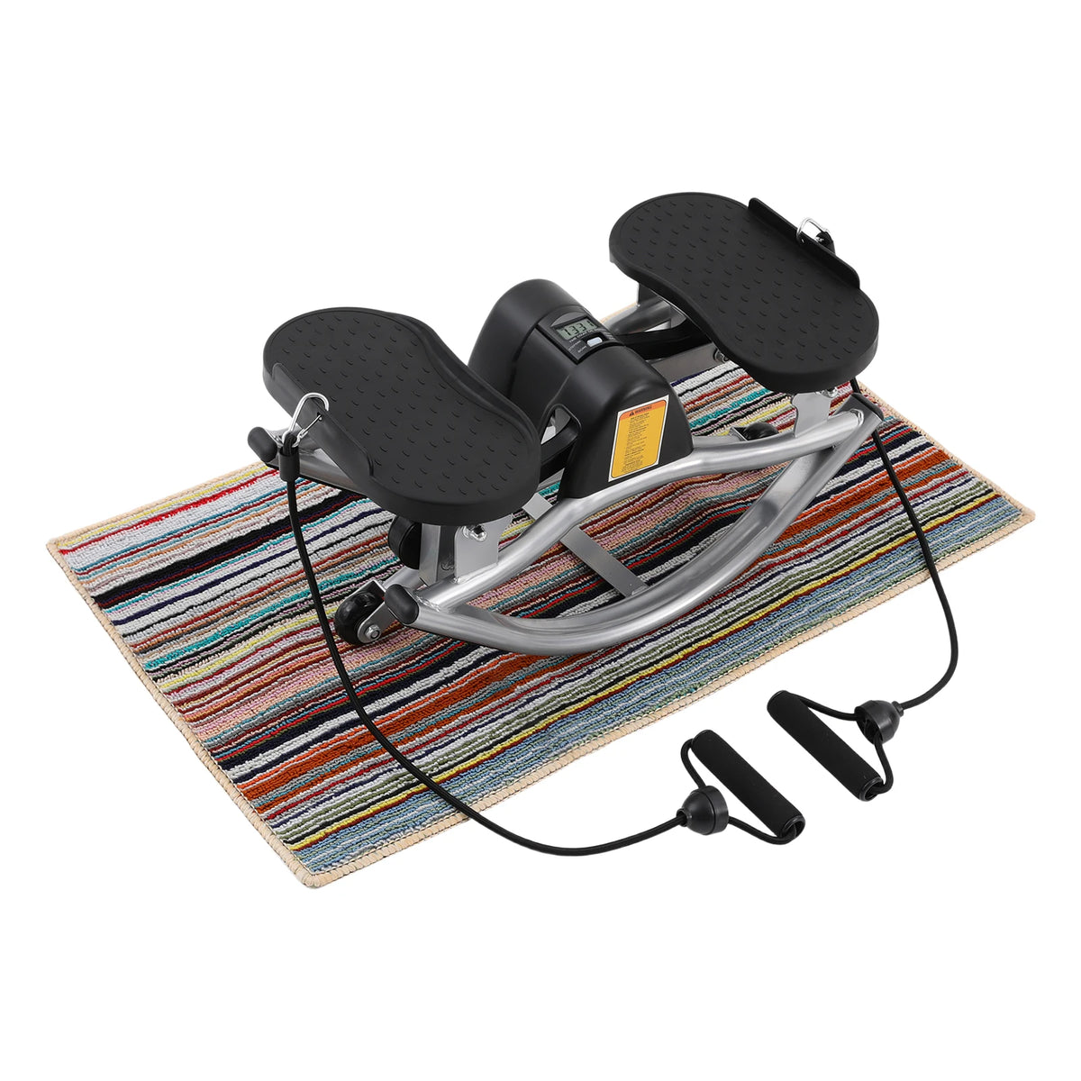 Rocking Stepper With Exercise Bands And Mat For Home Cardio