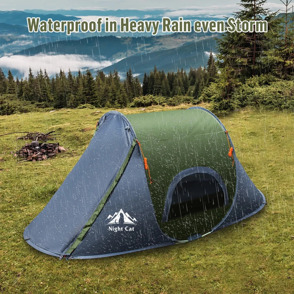 Night Cat Instant Waterproof Pop Up Tent for Camping Adventures