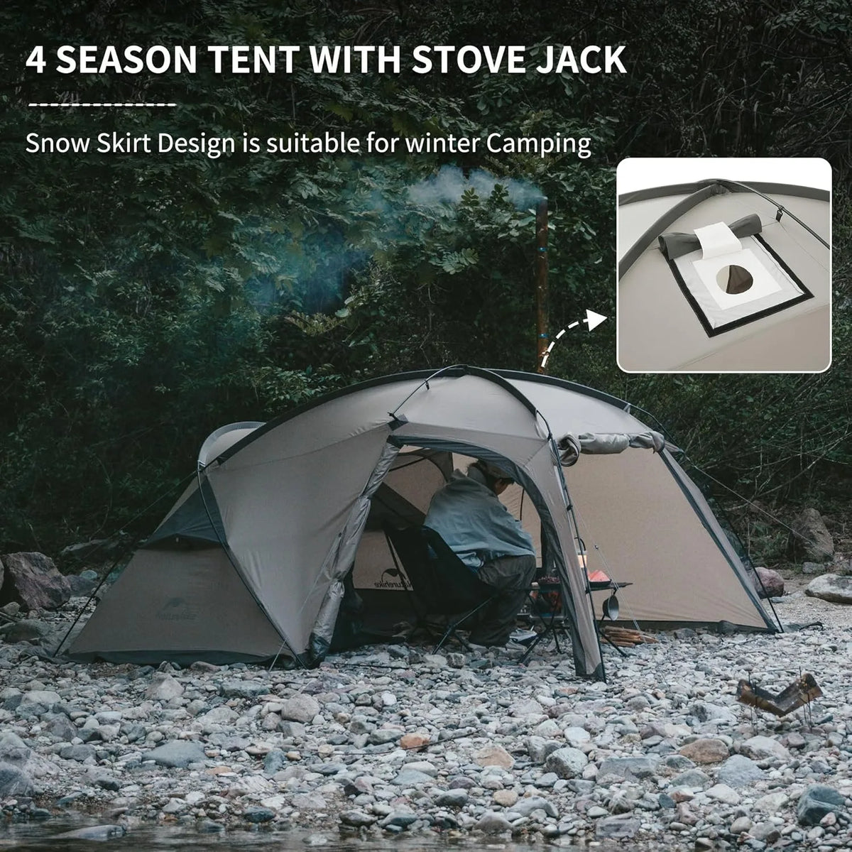 Naturehike Massif Waterproof Four Season Hot Tent With Stove Jack