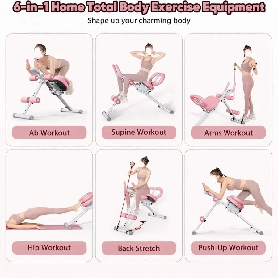 Adjustable Ab Trainer Machine With LCD Monitor For Home Workouts
