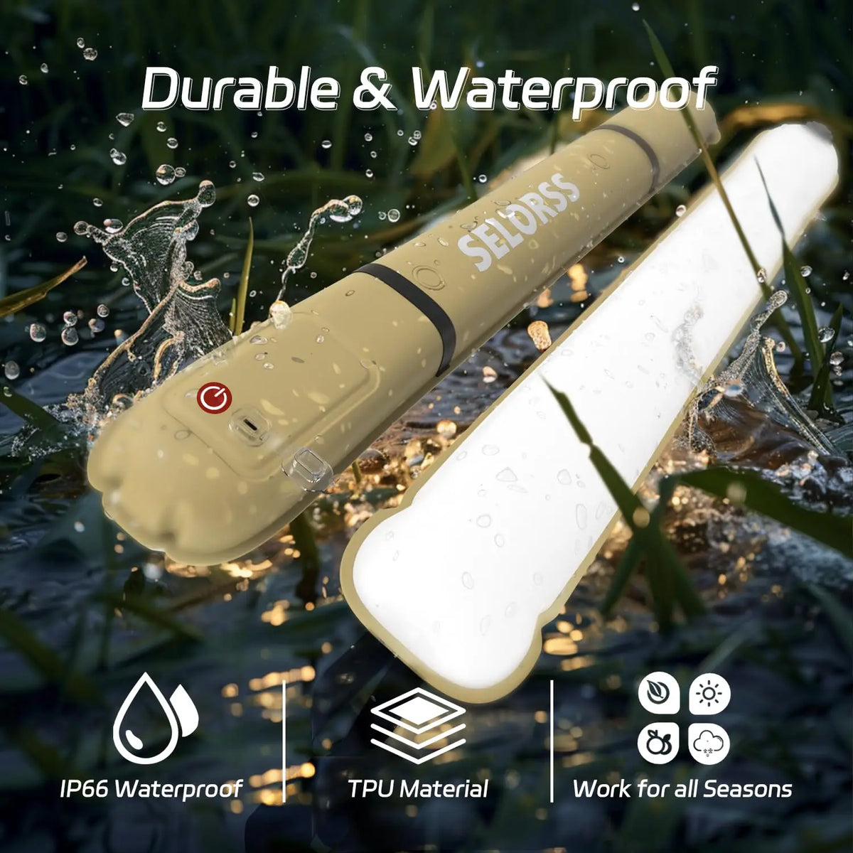 SELORSS Rechargeable Waterproof Portable Camping Lantern With Folding Design
