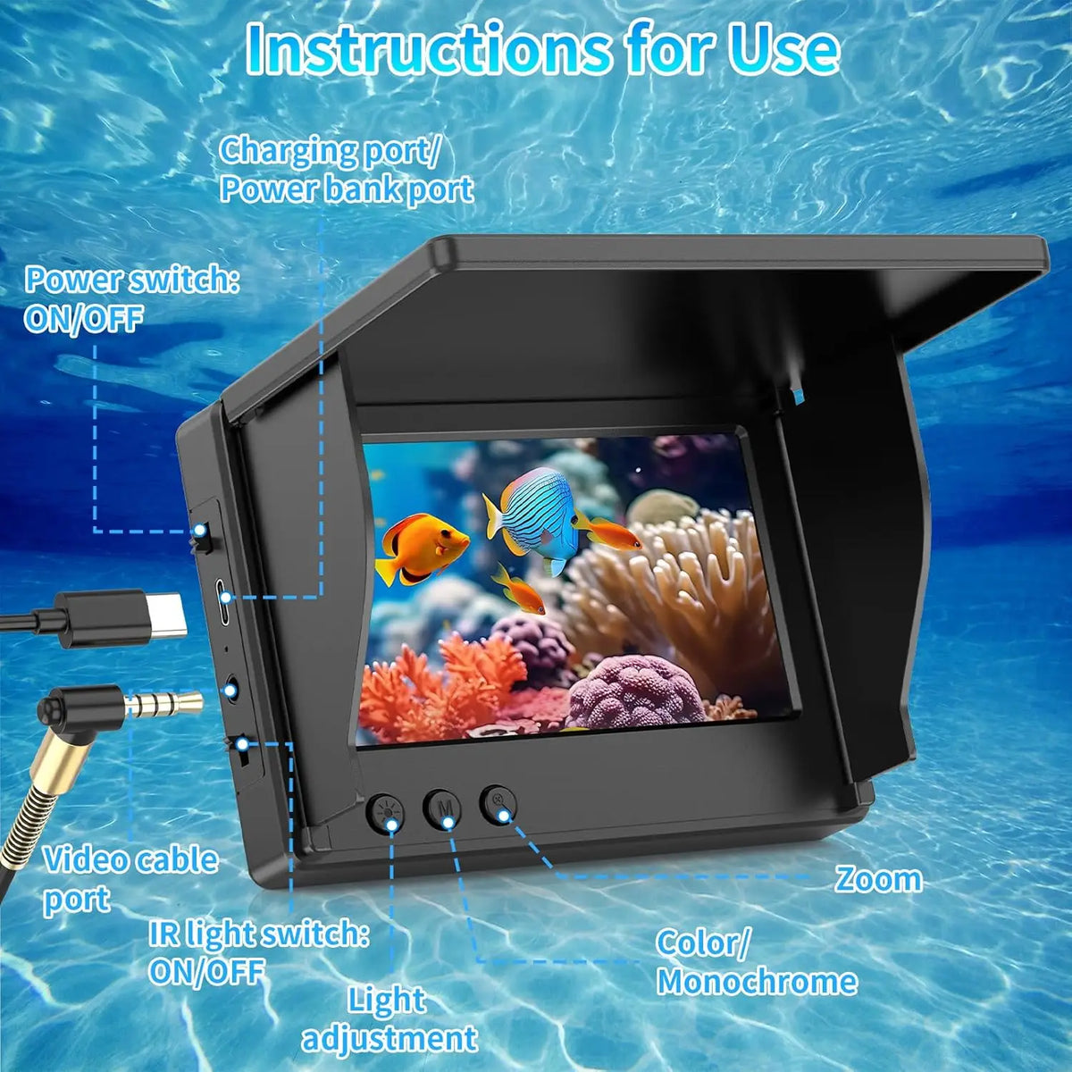 Underwater Fishing Camera With HD LCD Display And Night Vision