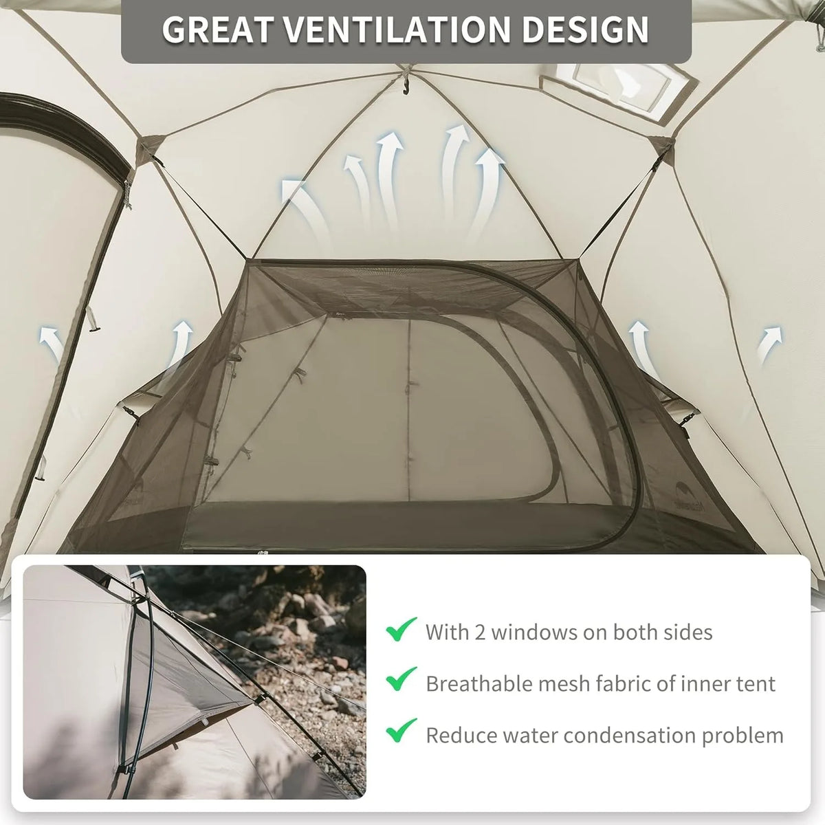 Naturehike Massif Waterproof Four Season Hot Tent With Stove Jack