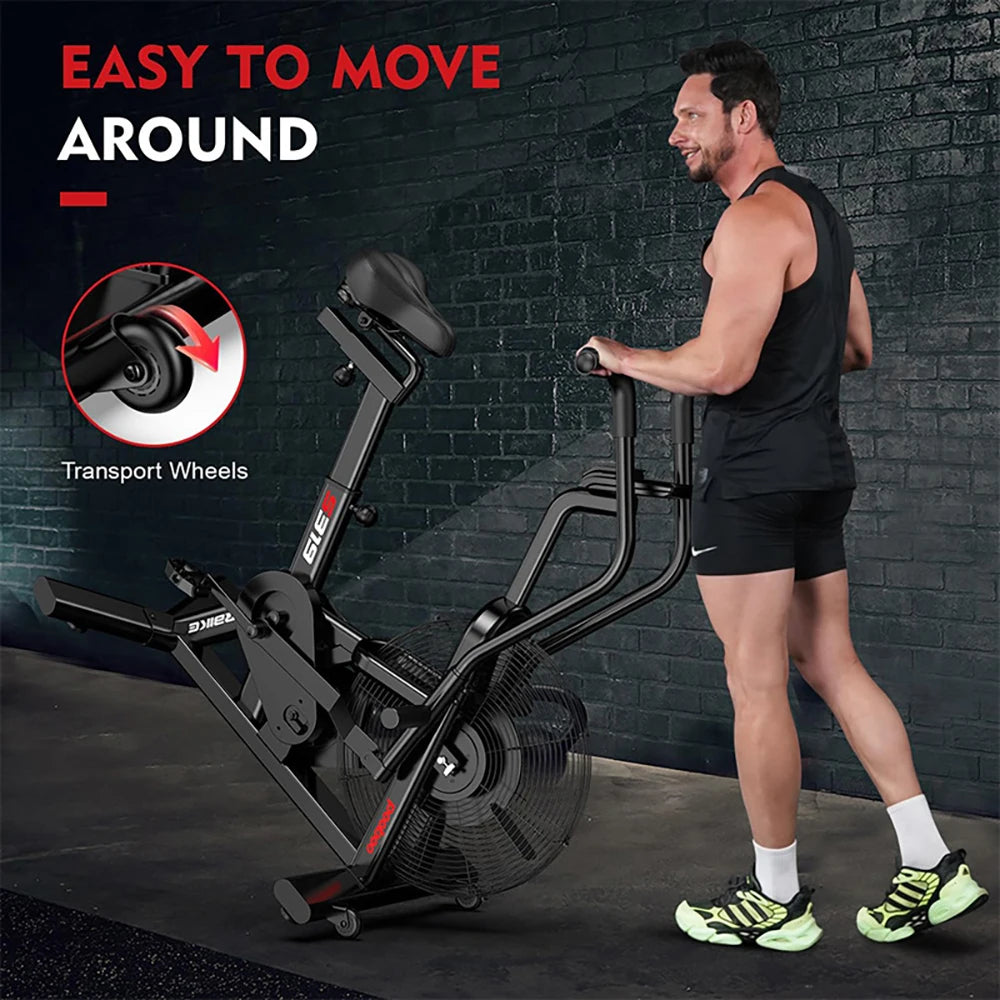 Pooboo Air Resistance Fan Bike For Full Body Cardio Workouts