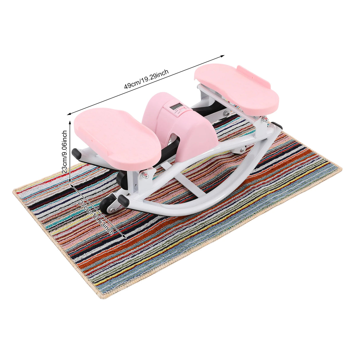 Rocking Stepper With Exercise Bands And Mat For Home Cardio