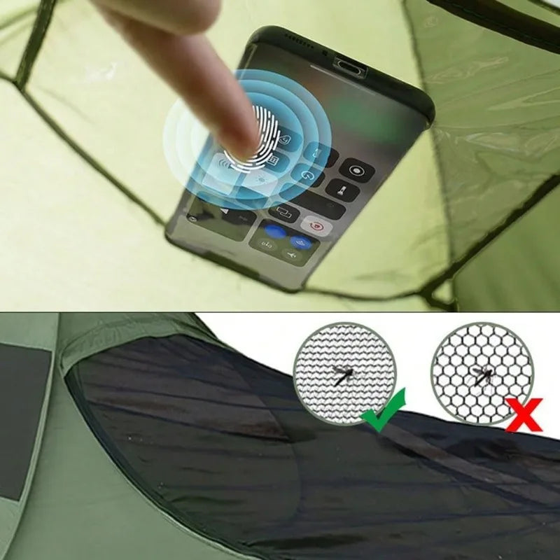 Quick Opening Mosquito Proof Camping Tent With Mesh Windows