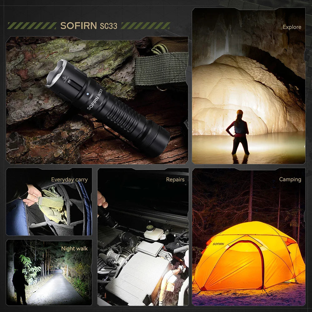 Sofirn SC33 Tactical LED Flashlight With USB C Rechargeable Design