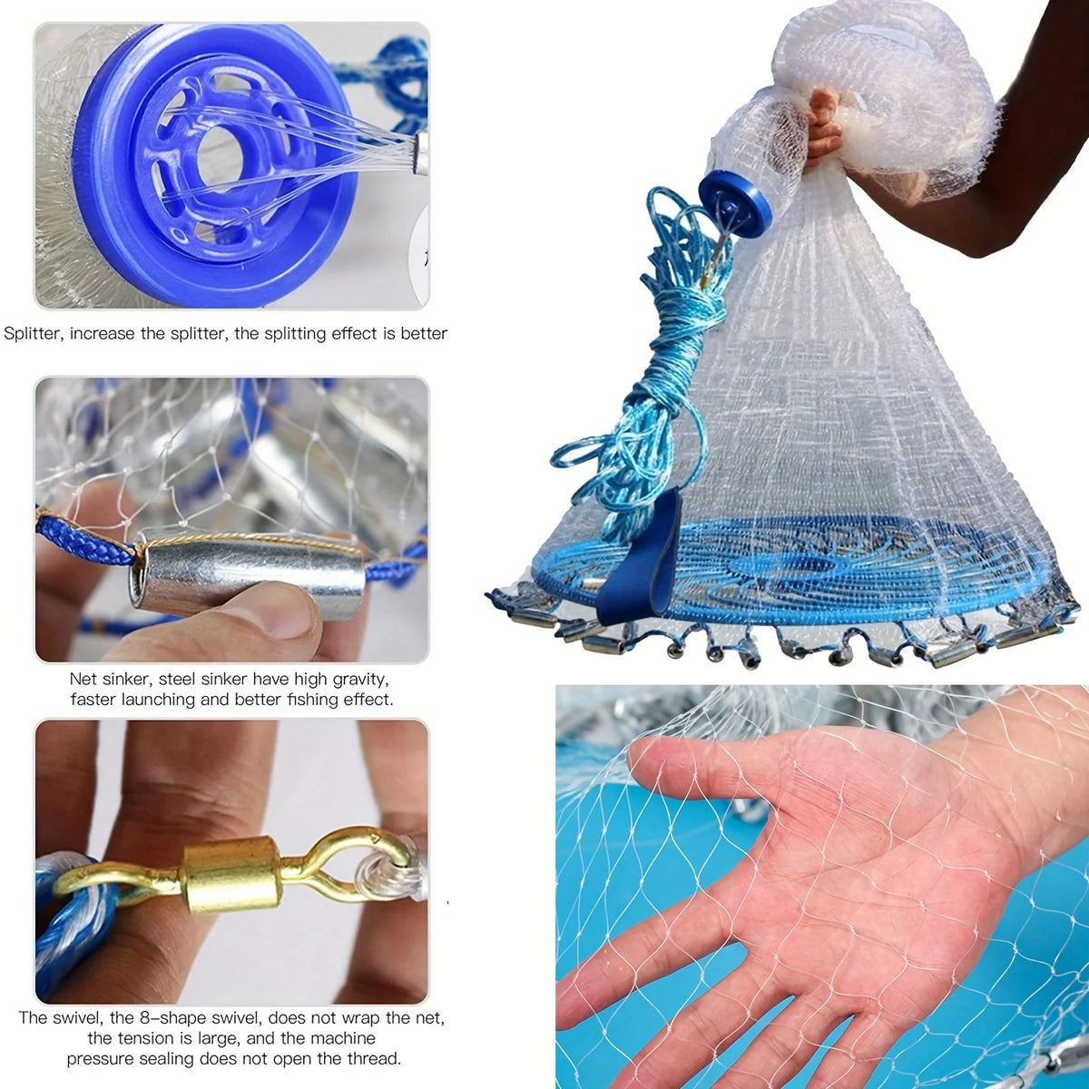Heavy Duty American Style Fishing Net For Freshwater And Saltwater
