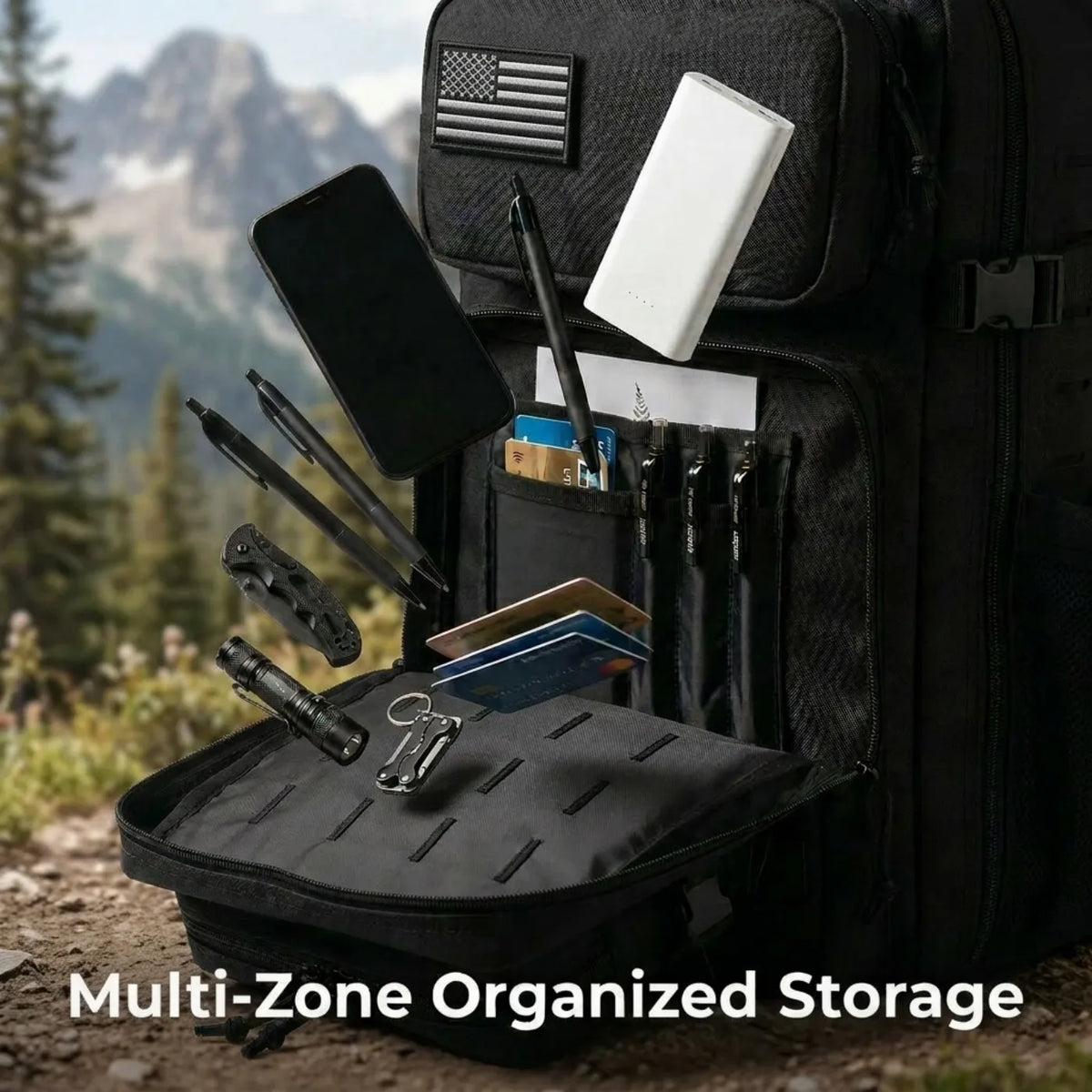 ReFire Gear Tactical Fishing Backpack With Dual Bottle Holders
