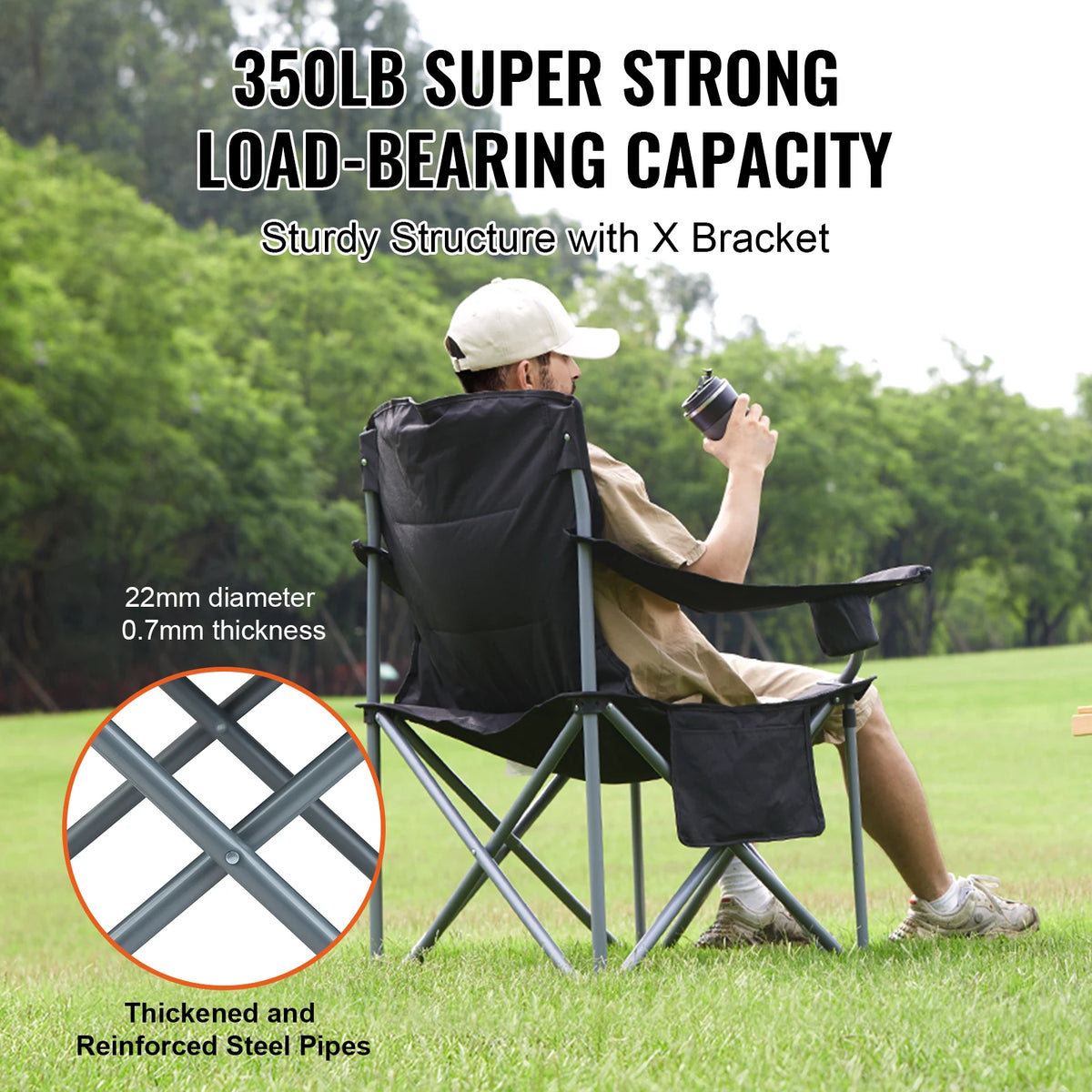 SucceBuy Outdoor Camping Folding Chair for Hiking Beach and Fishing Gear