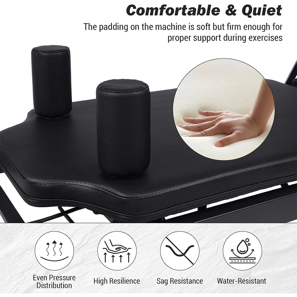 HiMISS Foldable Pilates Reformer Machine With Adjustable Heights
