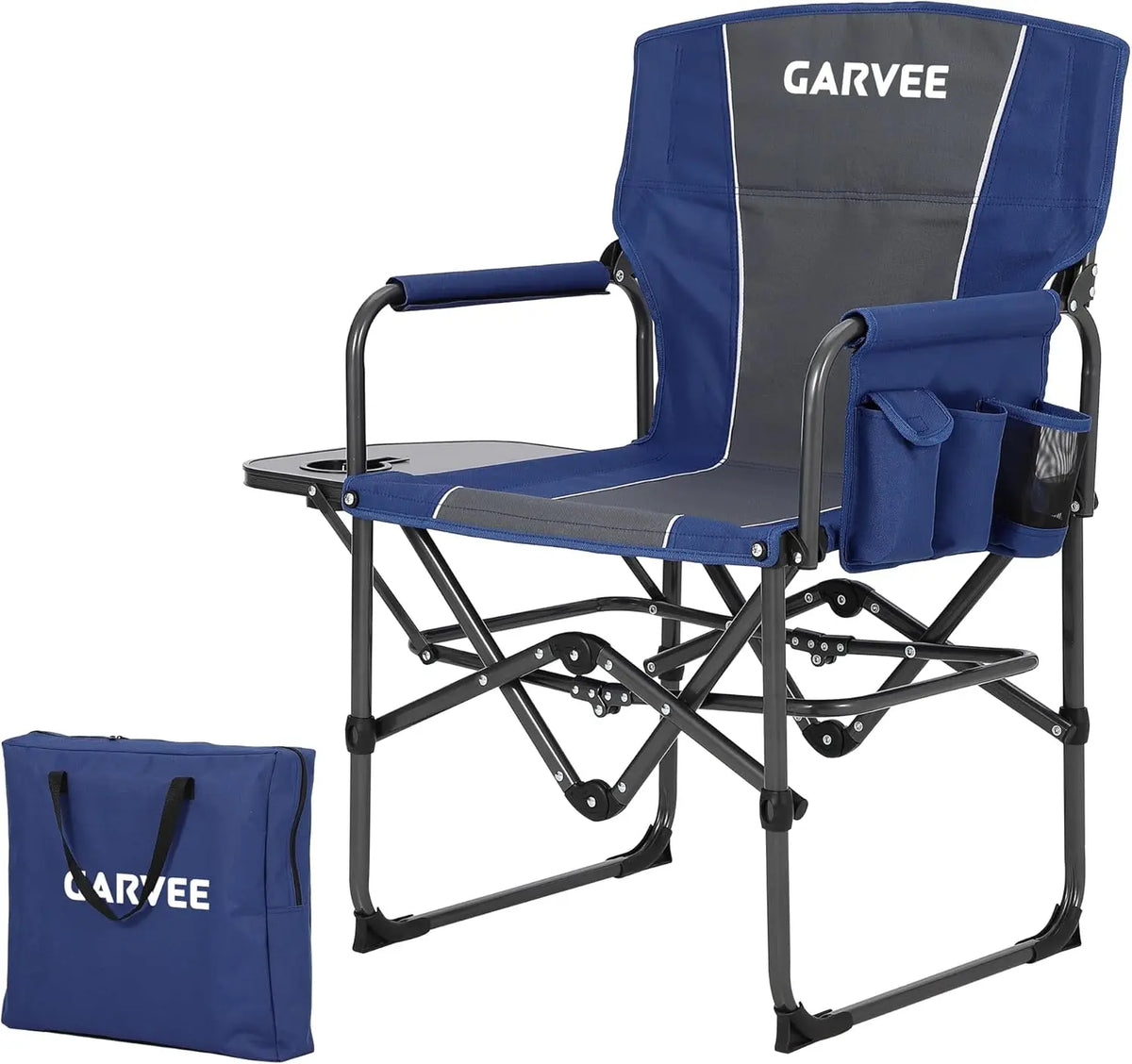 HiMISS Heavy Duty Folding Directors Chair With Side Table
