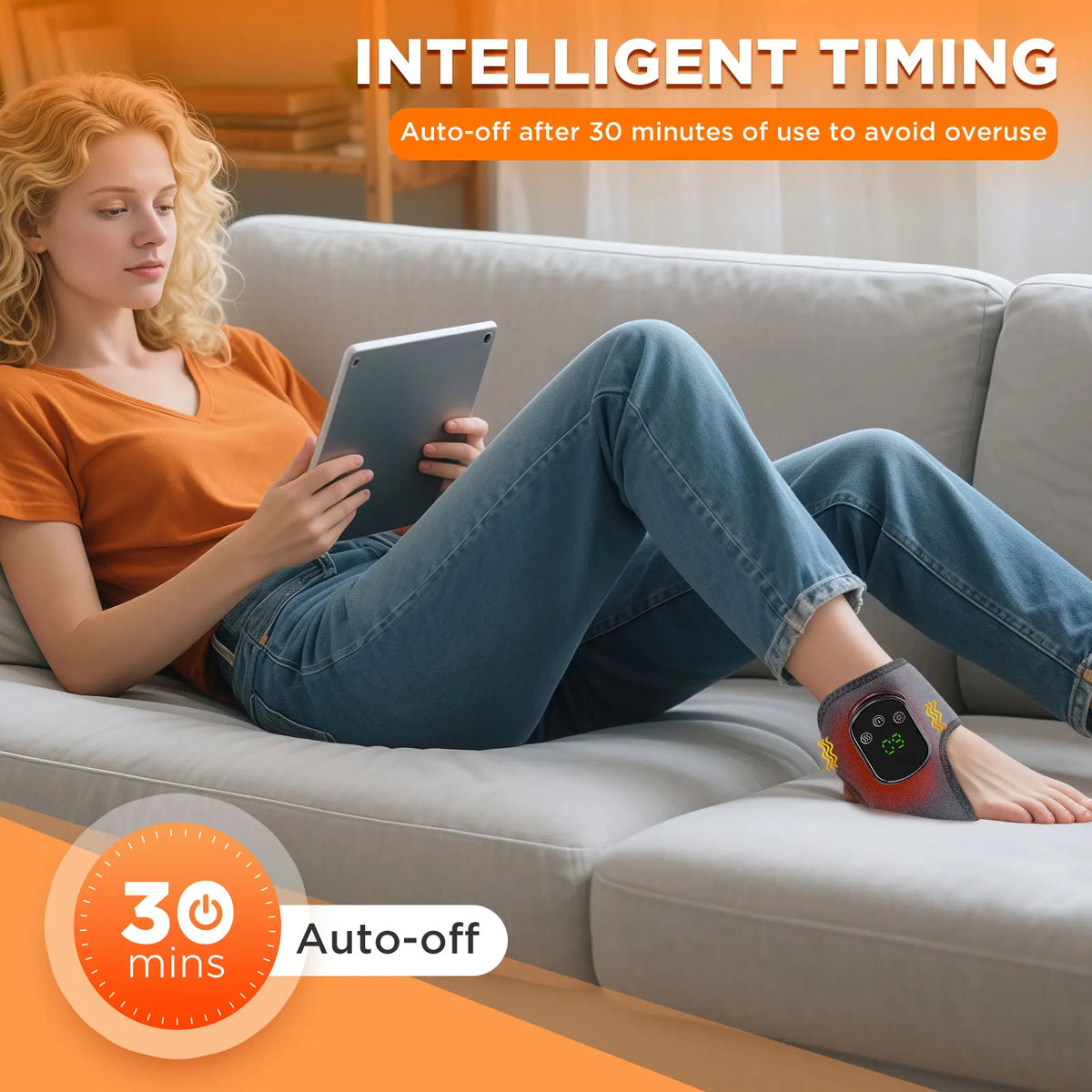 Hailicare Wireless Electric Heating Ankle Brace With Massage Support