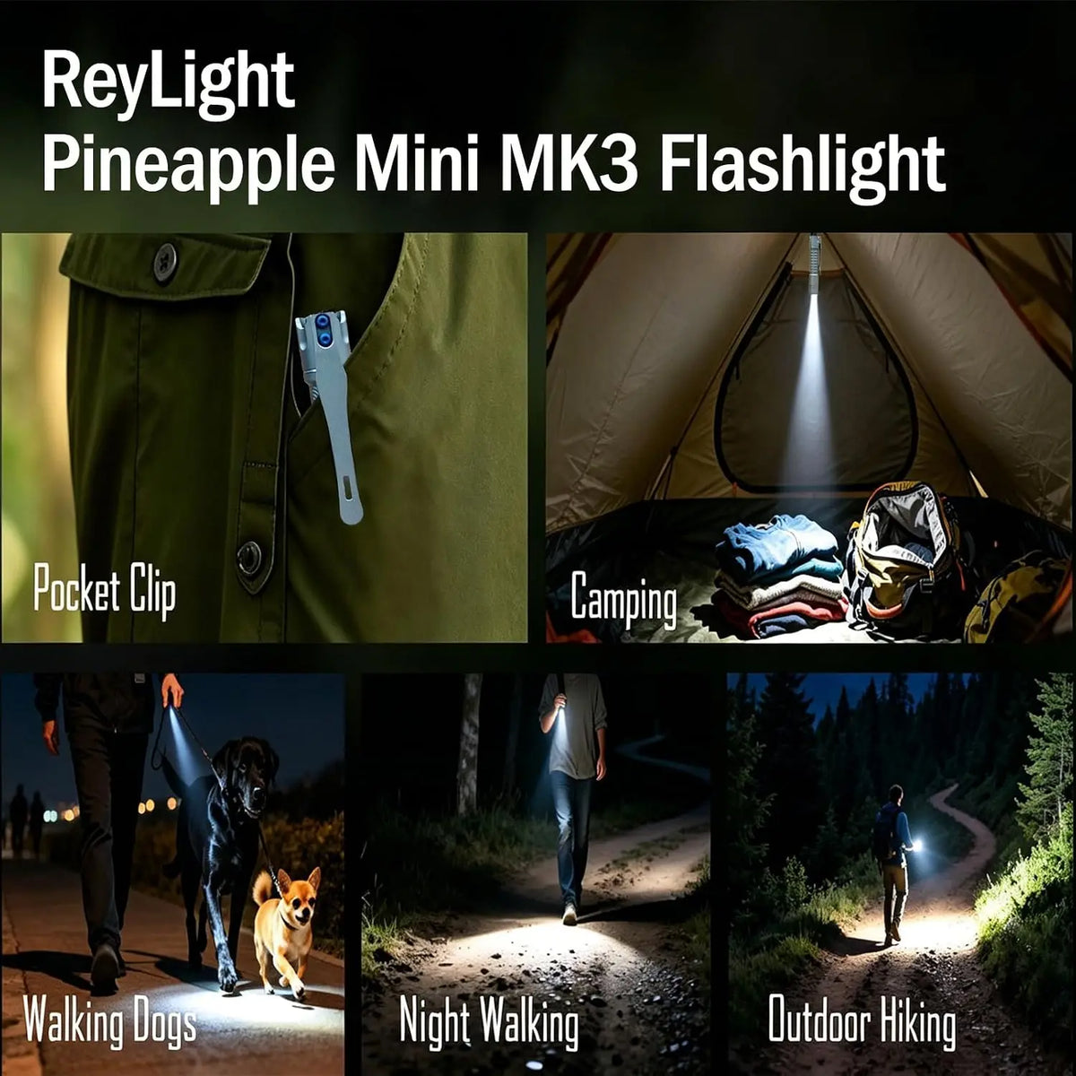 ReyLight Pineapple Titanium Flashlight With Nichia 519A LED