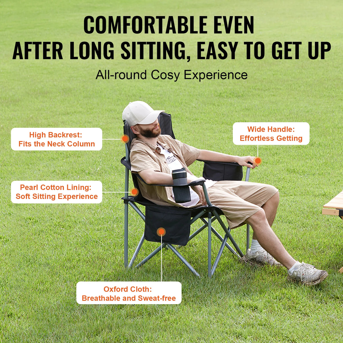 SucceBuy Outdoor Camping Folding Chair for Hiking Beach and Fishing Gear