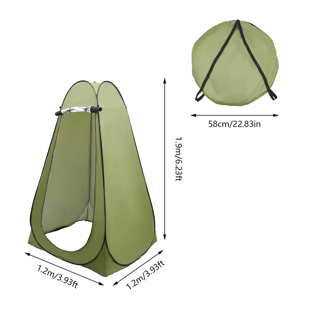Portable Camping Toilet Tent Privacy Shelter for Hiking and Outdoor Use