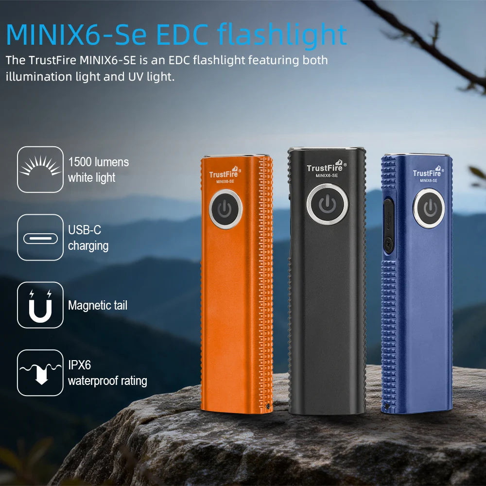 TrustFire MINIX6-SE Rechargeable LED Flashlight With UV Light