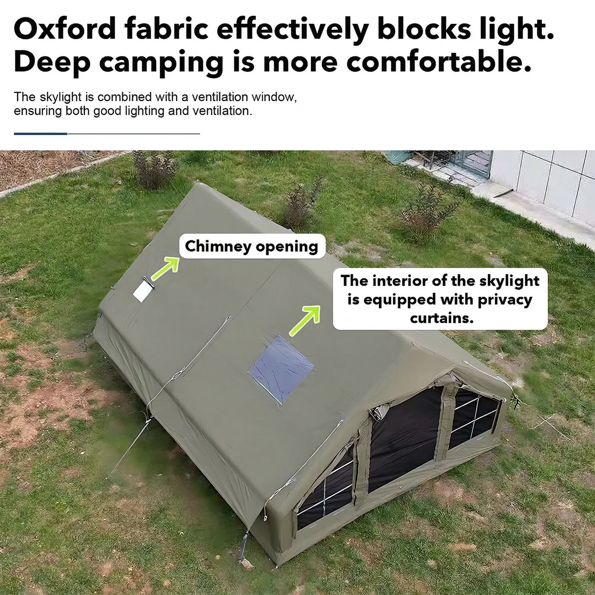 SENLEETO Inflatable Glamping Tent With Stove Jack For Camping