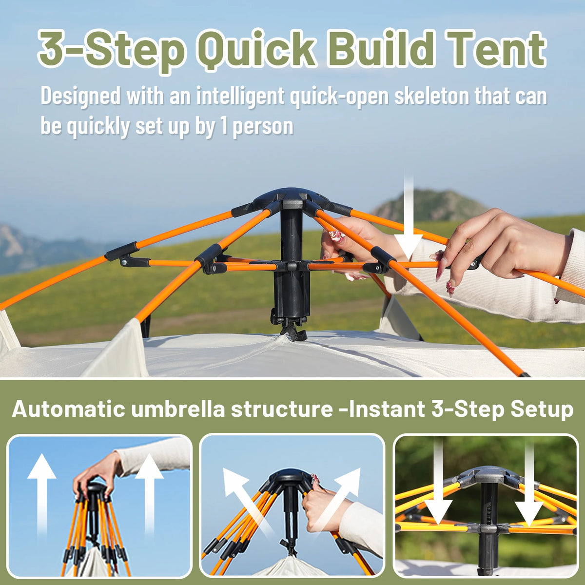 Pakicetus Automatic Pop Up Shelter Tent For Camping And Beach