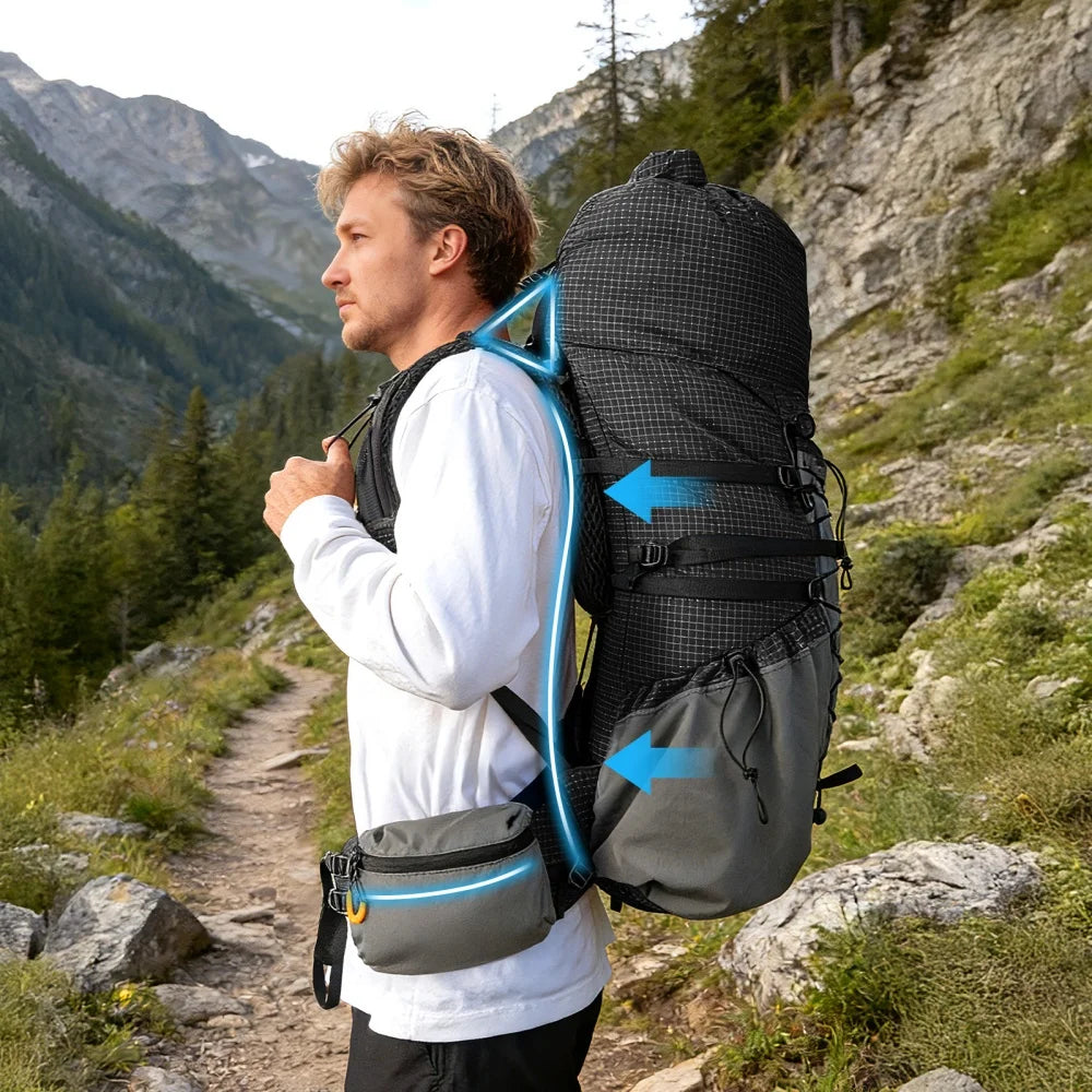 Night Cat Lightweight Waterproof Hiking Backpack With Rain Cover