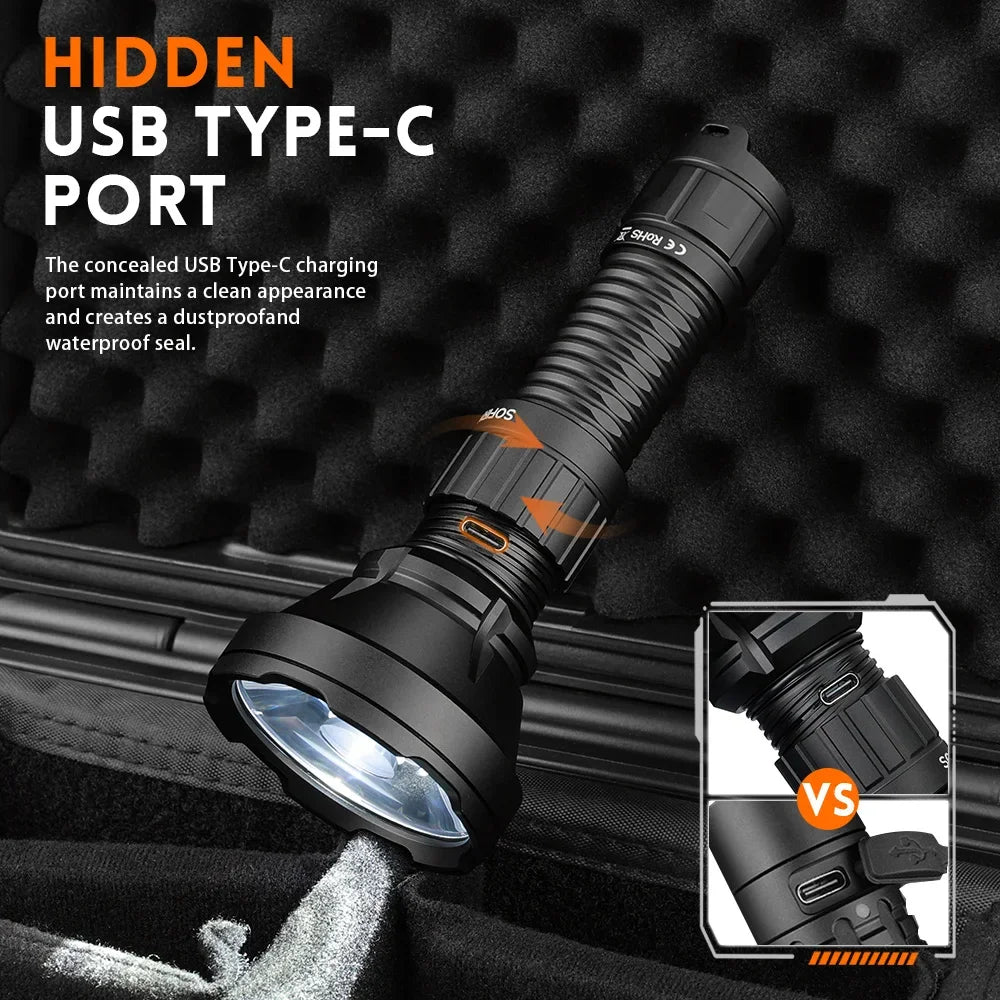 Sofirn SF26 Tactical Rechargeable LED Flashlight With USB C Charging