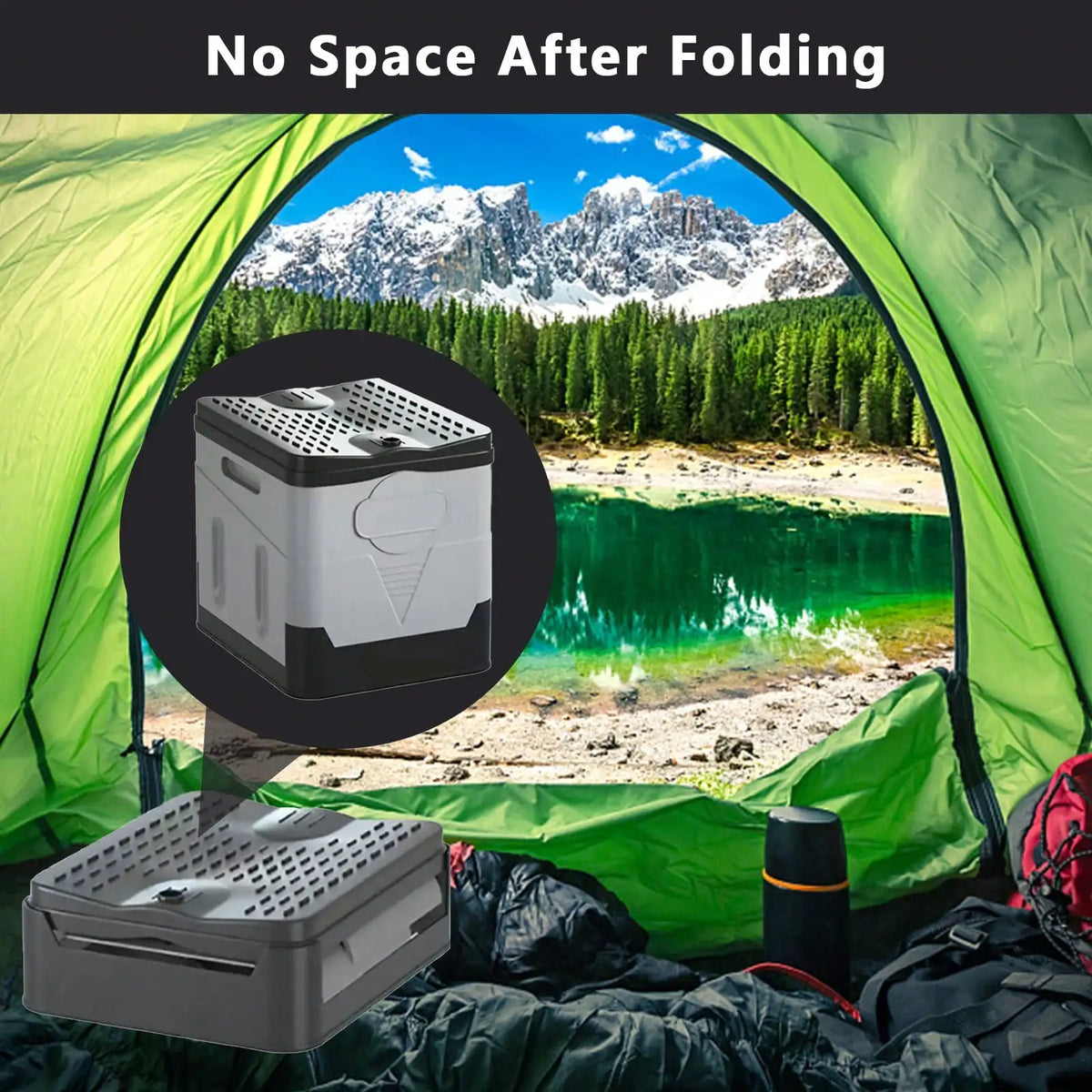 Portable Folding Camping Toilet With Lid And Waste Bags