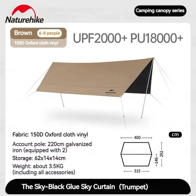 Naturehike Waterproof Camping Sun Shelter Canopy for Outdoor Use