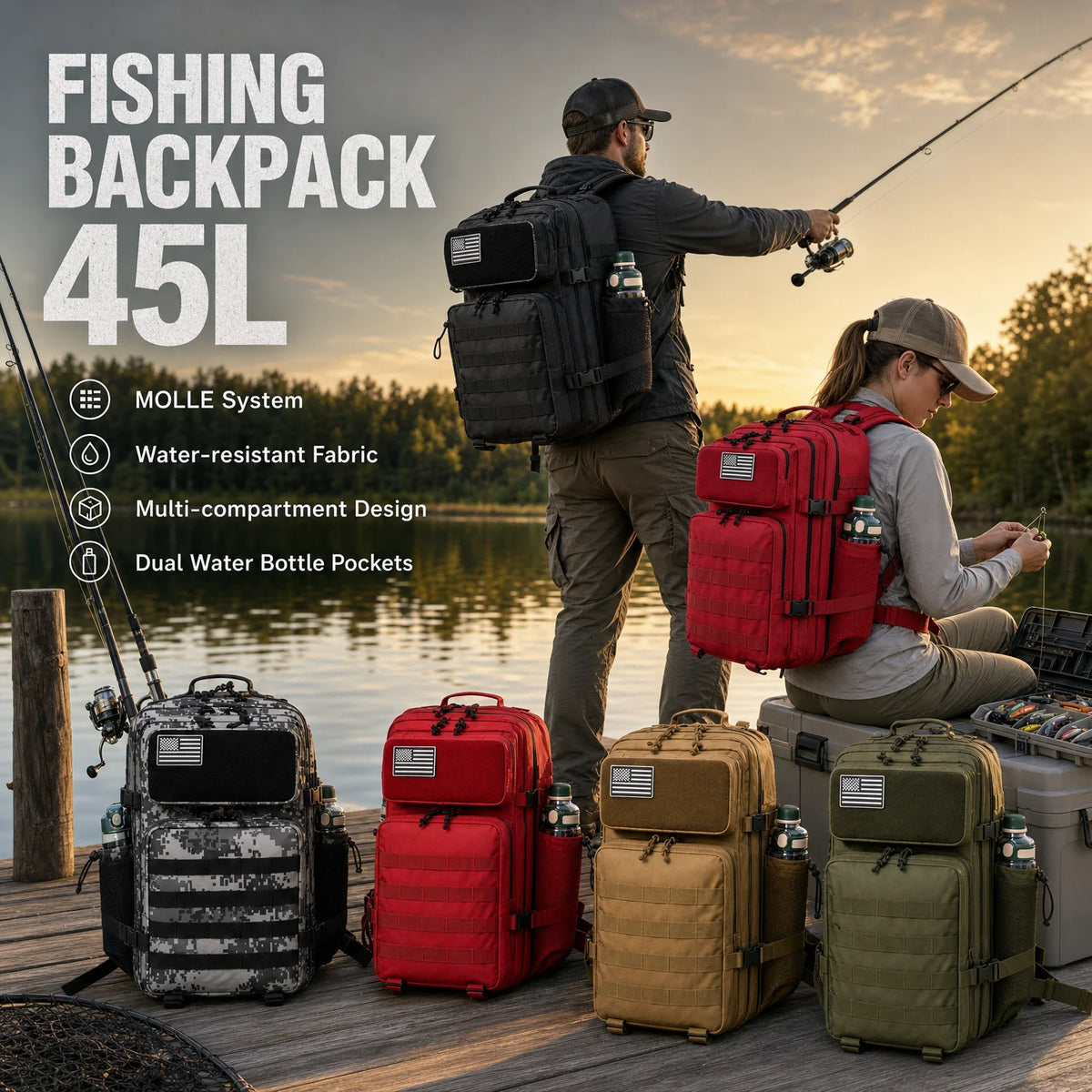 ReFire Gear Tactical Fishing Backpack With Tackle Storage