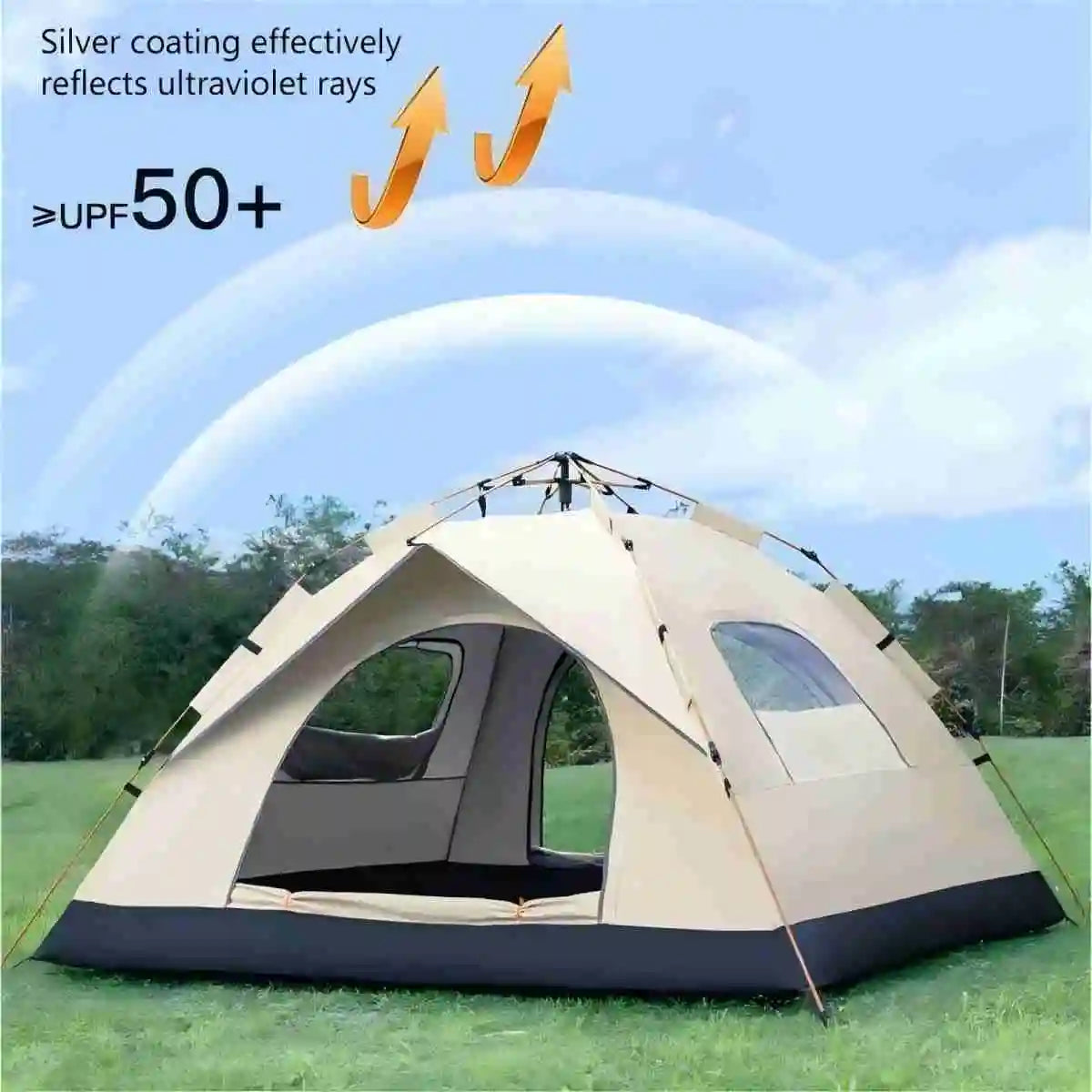 Pakicetus Automatic Camping Tent With Two Doors And Two Windows