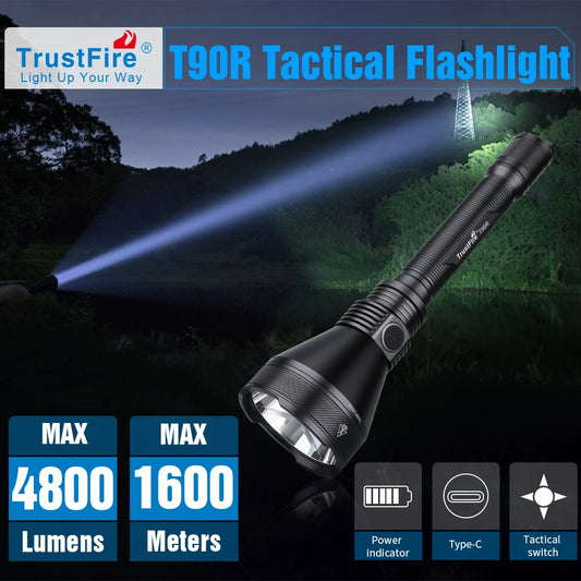 TrustFire T90R Powerful Rechargeable Hunting Flashlight With USB C Charging