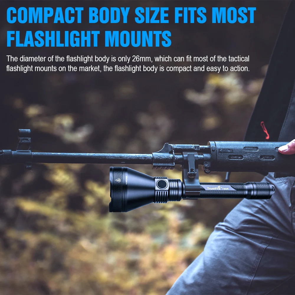 TrustFire T90R Powerful Rechargeable Hunting Flashlight With USB C Charging