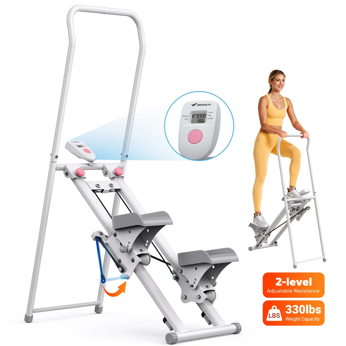 MERACH Folding Stair Stepper For Full Body Home Gym Workouts