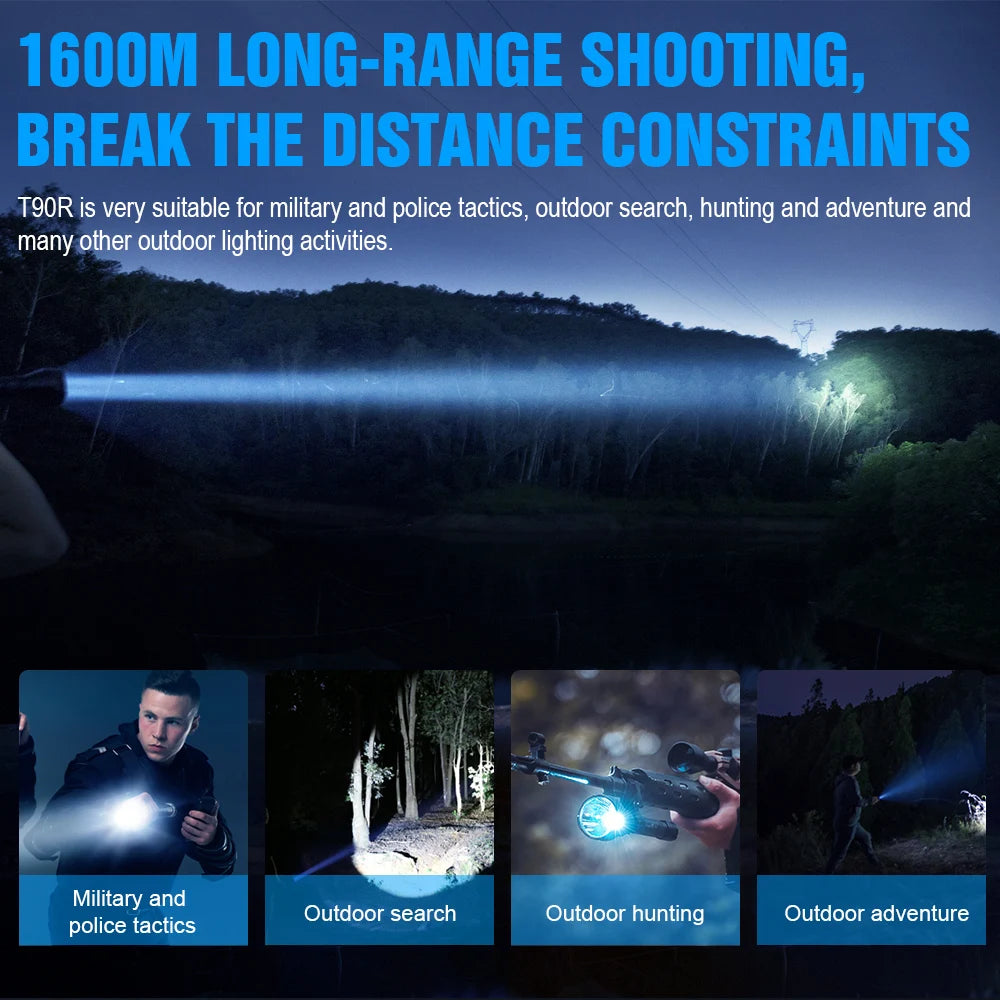TrustFire T90R Powerful Rechargeable Hunting Flashlight With USB C Charging