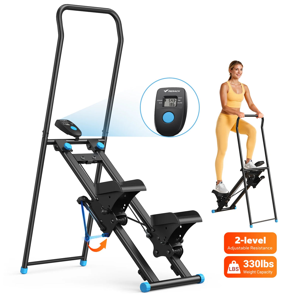 MERACH Folding Stair Stepper For Full Body Home Gym Workouts