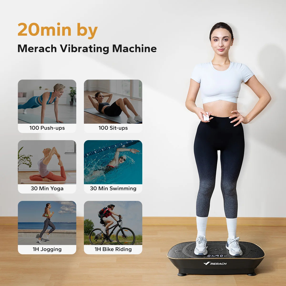 MERACH Whole Body Vibration Plate Exercise Machine Fitness Platform